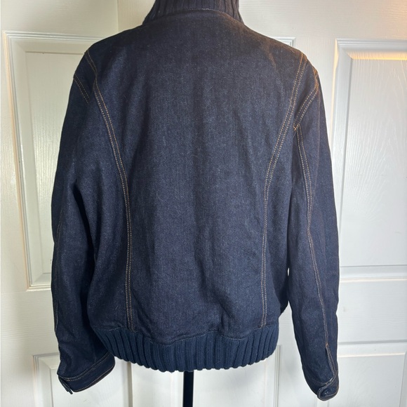 Lauren Jeans Co. Vintage Dark Blue Jean Quilted Denim Bomber Jacket - Picture 15 of 15